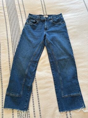 We The Free Dark Blue Wide-Leg Panel Jeans